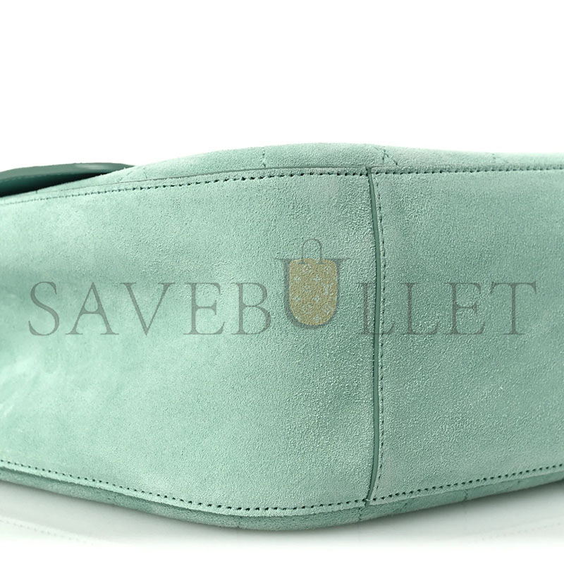 Ch**el suede calfskin small souplissimo maxi flap green (33*18*10cm)